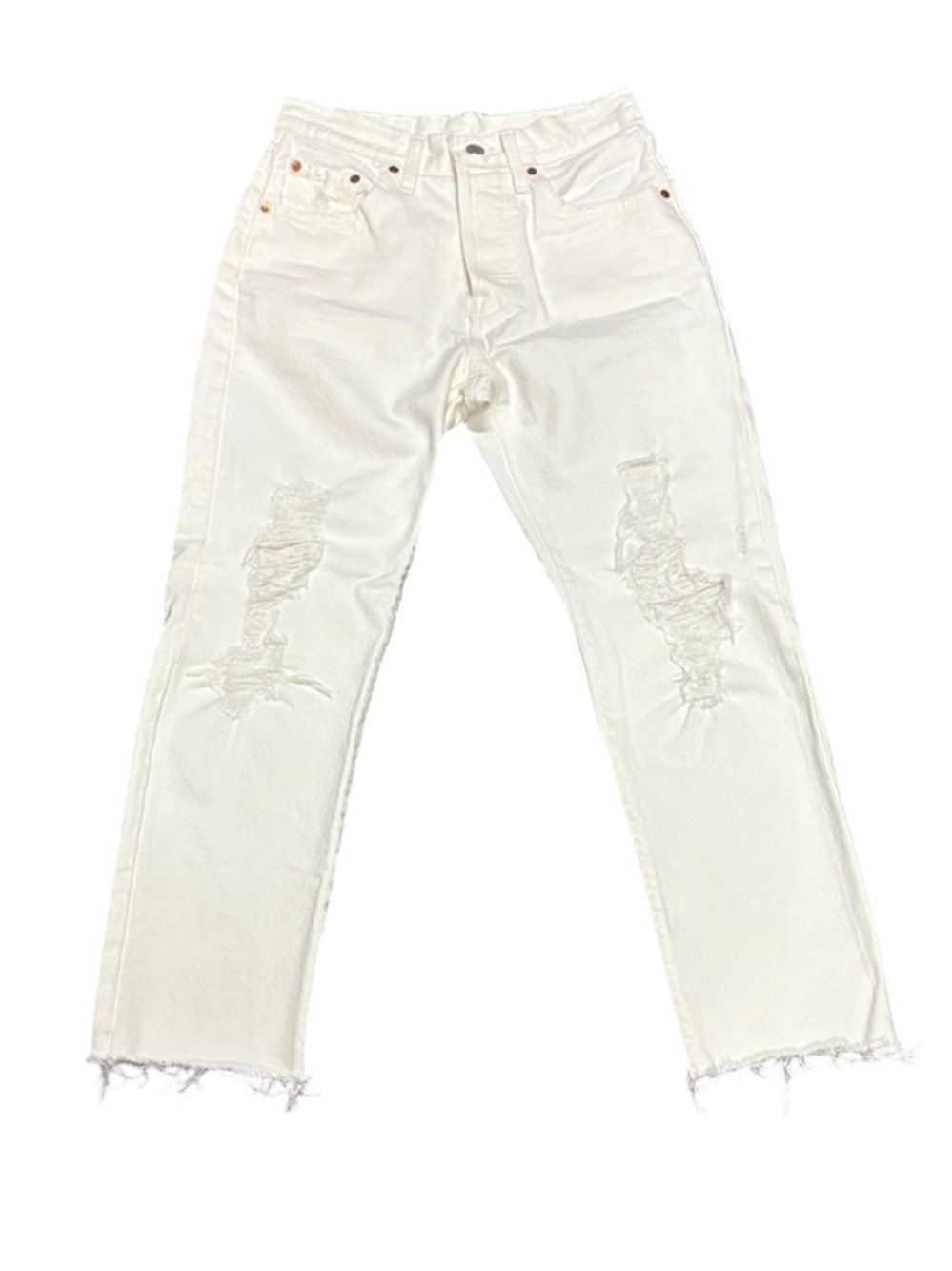 LEVI’S / Women Jeans - 25 W 26L / Stylish Cream Distressed Ankle Denim